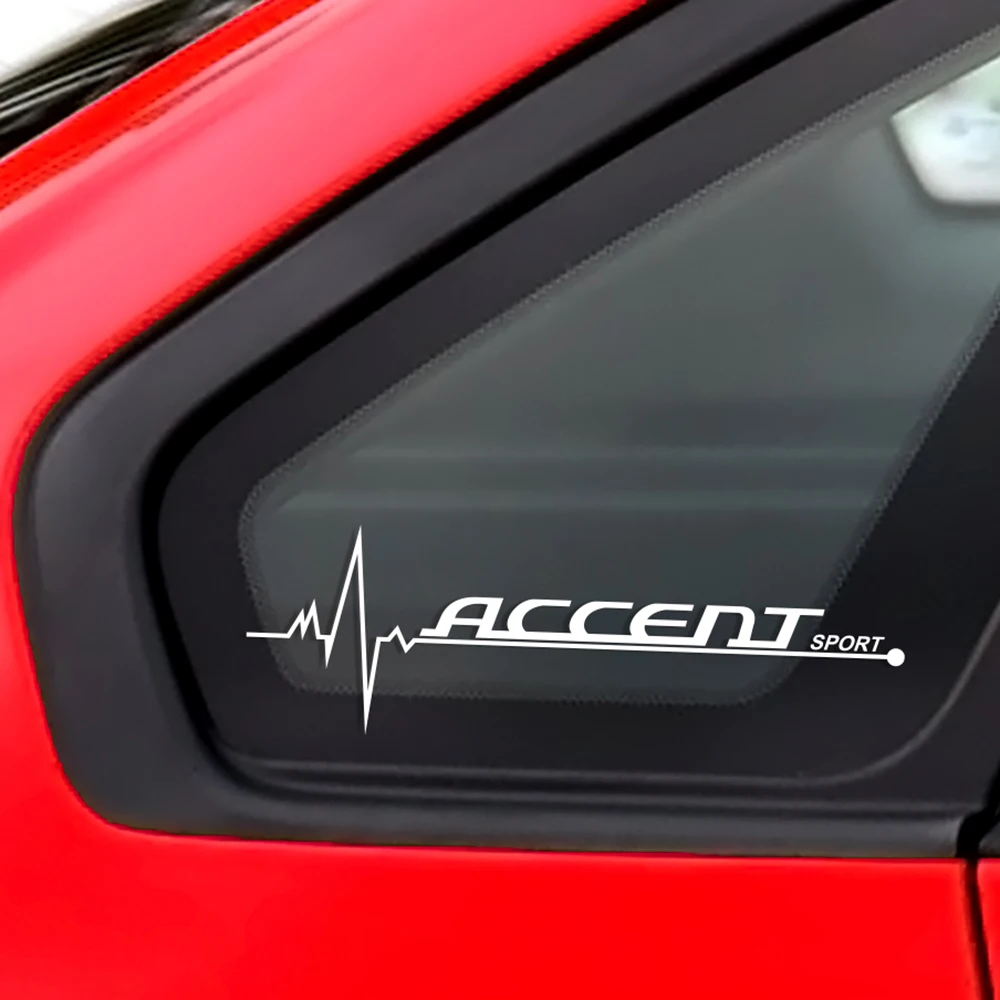 

2PCS Car Sports Decals Styling Side Windows Decoration For Hyundai Accent Captivating Waterproof Auto Window Sticker Accessories