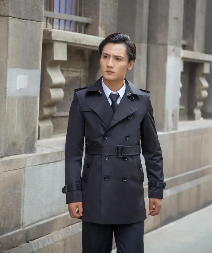 

Free shipping 2019 new designer slim sexy medium-long trench coat men overcoat long sleeve mens clothing business outerwear