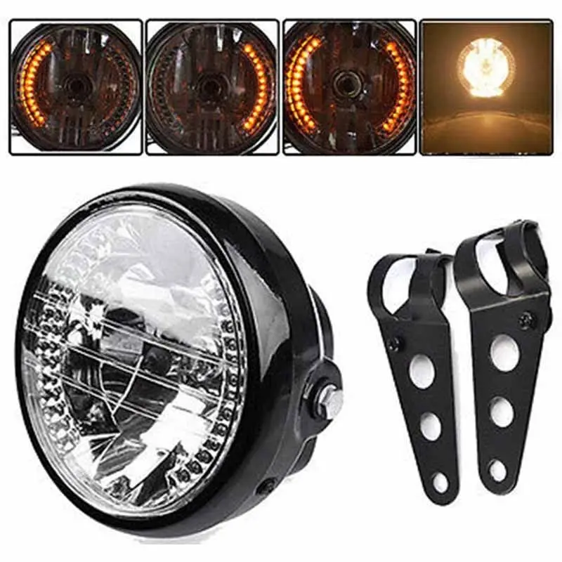 

Universal 7" 12V Motorcycle ATV LED Headlight Turn Signal Light +2*Brackets