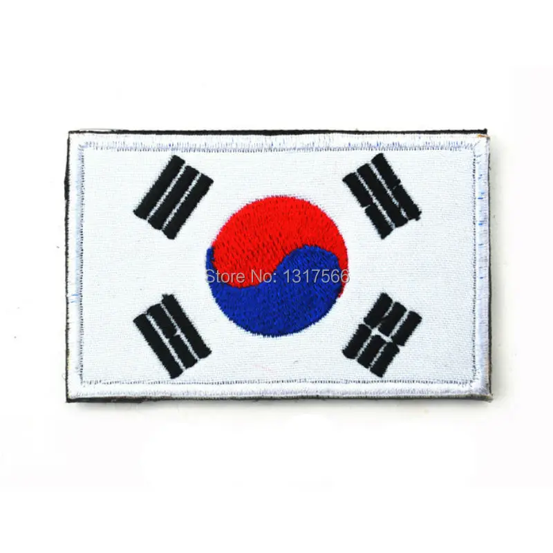 

Korean Taegeukgi Embroidered Badge Military Tactical Clothing Backpack Caps Badges National Flag of Korea Fabric Armband