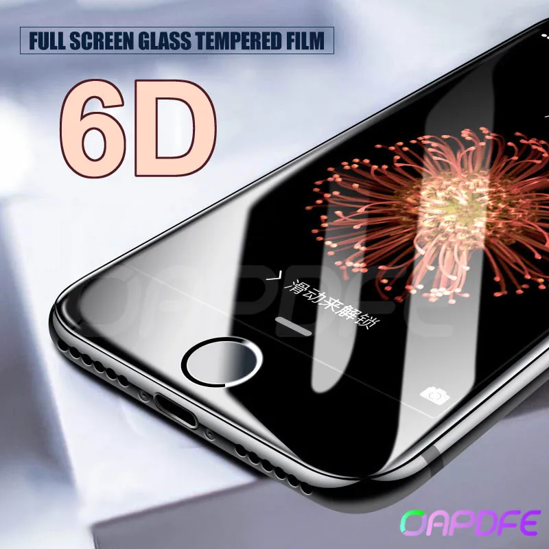 

6D Full Cover Tempered Glass For Apple iPhone X XR XS Max Screen Protector For iPhone 8 7 6 6s Plus 10 Glass Protection Film
