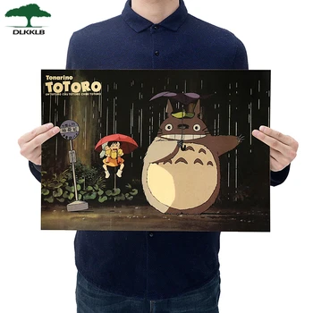 

Dlkklb Miyazaki Hayao Totoro Kraft Paper Poster Cartoon Movie Wall Sticker Bar Cafe Decorative Painting 50.5x35cm Home Decor