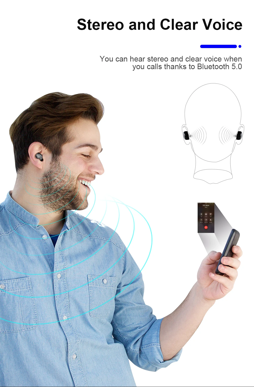 wireless headphone with stereo sound quality | Cornmi