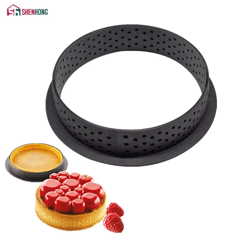 

SHENHONG Tartlet Molds French Dessert Mousse Fruit Tart Ring Quiche Cake Mold Tartelettes au Citron Tarte Tatin Cheese Pie Pan
