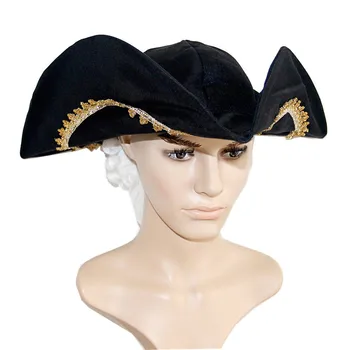 

By EMS adults pirate hat with hair lawyer cosplay gentleman hat royal gentleman hats with hair halloween cosplay accessories