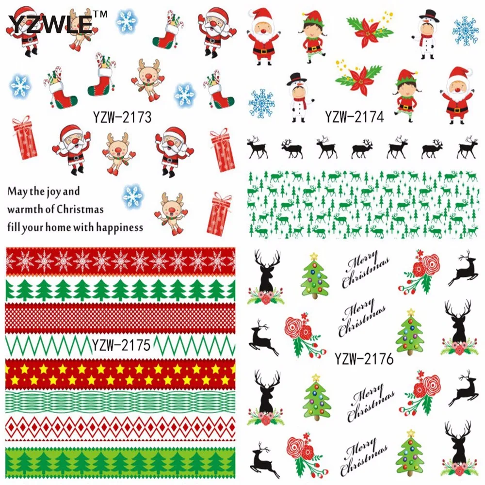 

1 Sheet Christmas Design DIY Decals Nails Art Water Transfer Printing Stickers Accessories For Nails