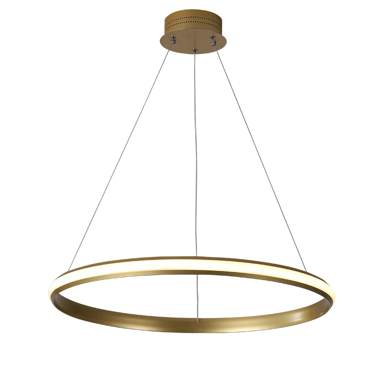 Современный светодиодный подвесной светильник для гостиной lamparas colgantes pendientes круглый Круглый 7 Колец Золотая Подвесная лампа с затемнением