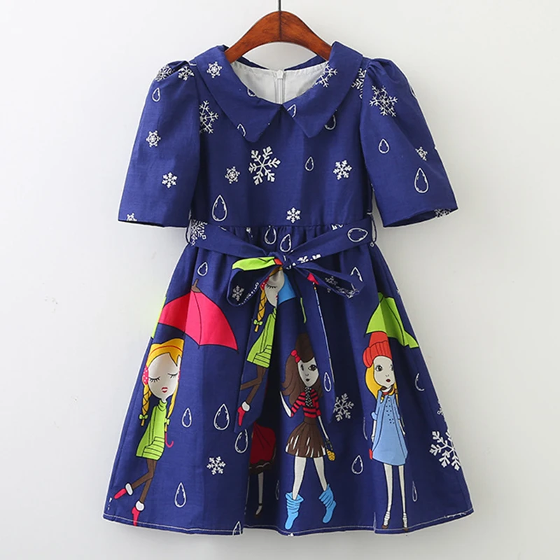 Children Clothes Dress 2018 New Summer Style Kids European And American Flamingos Princess Dress Design 3-8Y Baby Girls Dress