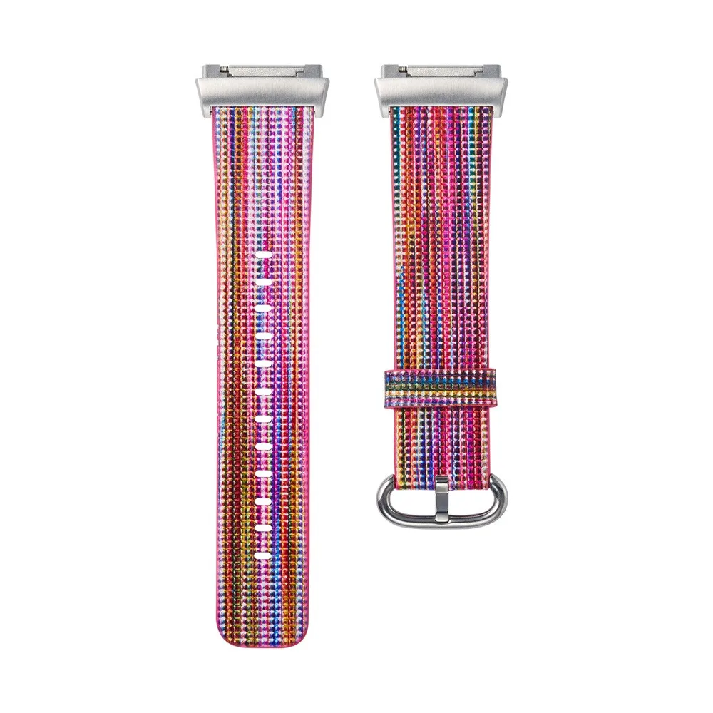 Новая лучшая цена! Модный ремешок радужные сменные полосы с застежкой из нержавеющей стали для Fitbit Ionic oct24 - Цвет: D