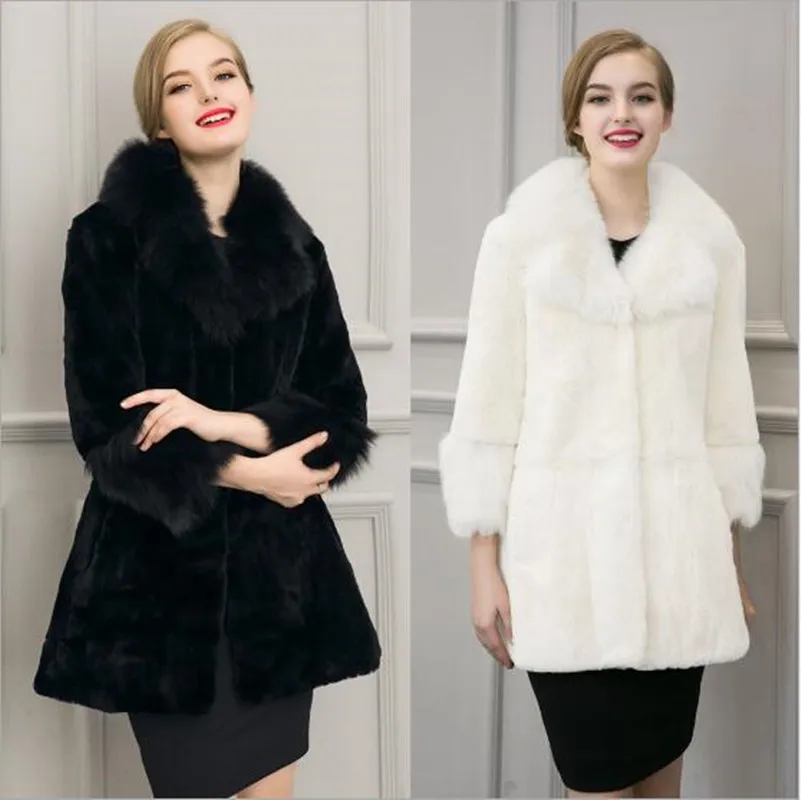 Furry Faux Fur Coats Women Soft Plush Winter 2019 Overcoat Thicken Jackets Luxury Parka Long Medium Length Outerwear N137 |
