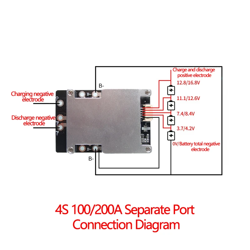 BMS 3S 4S 80A 100A 120A 150A 160A 200A 3,7 в 18650 литиевая батарея защита питания полимерная литий-ионная зарядка BMS с балансом