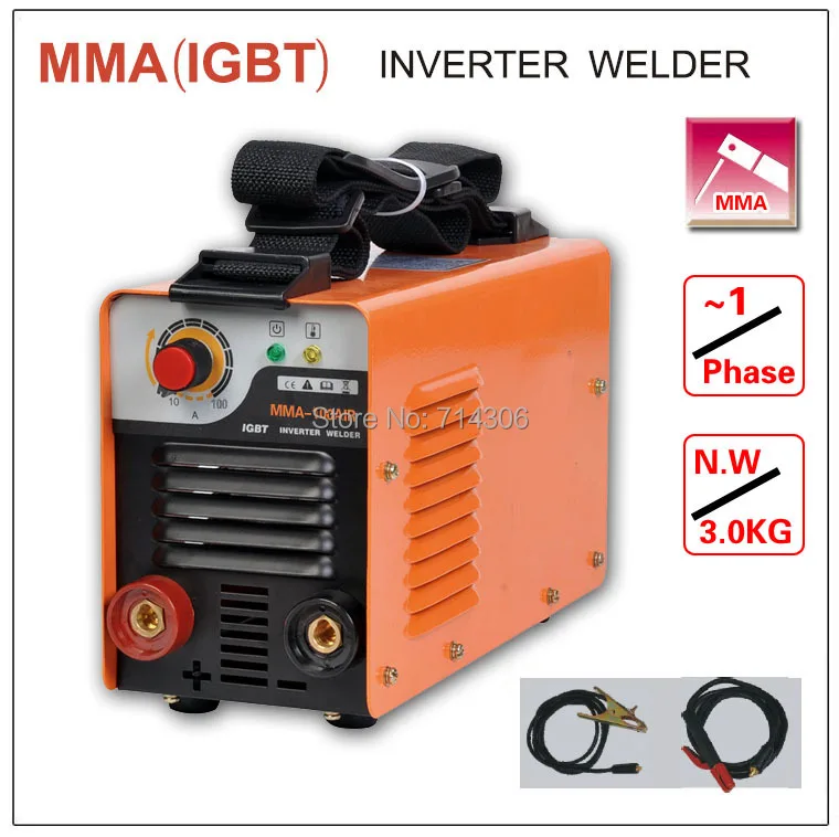 

ZX7 MMA 100 IGBT small household welding machine single phase AC220V ,protable inverter welder mma arc zx7 stick welder