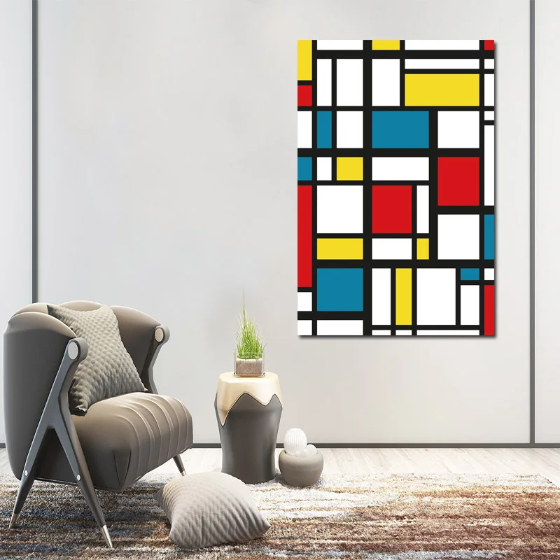 Абстрактная живопись сетки картины от Piet Cornelies Mondrian Современная печать на холсте стены искусства для гостиной Куадрос украшения - Цвет: abstract