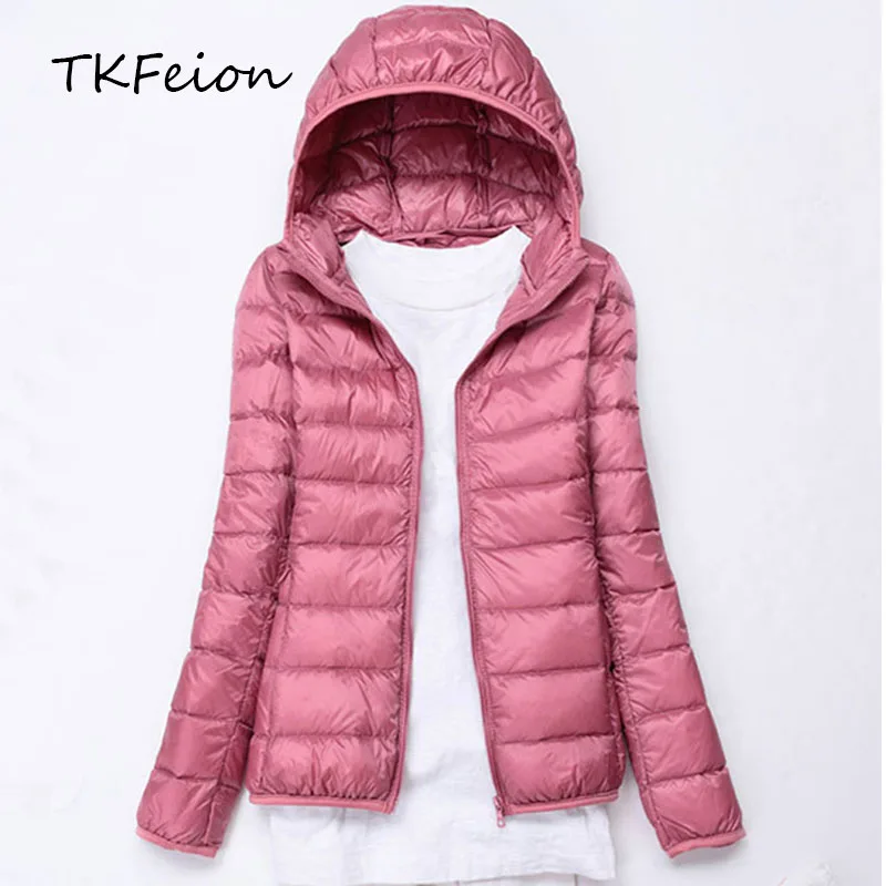 Womens Autumn Jacket 2018 Winter Ladies Hooded Fashion Coat Lightweight Duck Down Female Slim Coat Outwear Plus Size 4XL 5XL 6XL