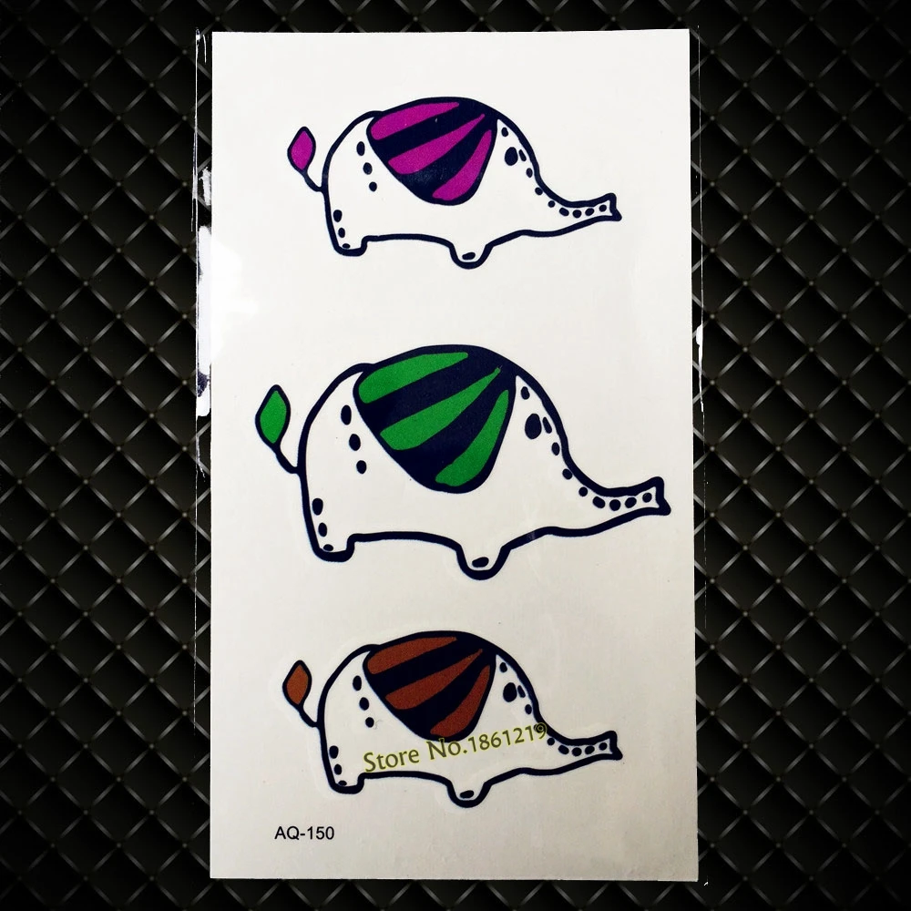 

Heathy Cute Cartoon Elephant Tattoo For Kids Children Body Art Fake Tatoo Disposable Waterproof Temporary Tattoo Stickers GAQ150