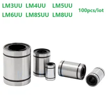 100 pcs/lot LM3UU LM4UU LM5UU LM6UU LM8SUU LM8UU 8mm linear kugellager motion buchse für welle schiene CNC router 3d drucker
