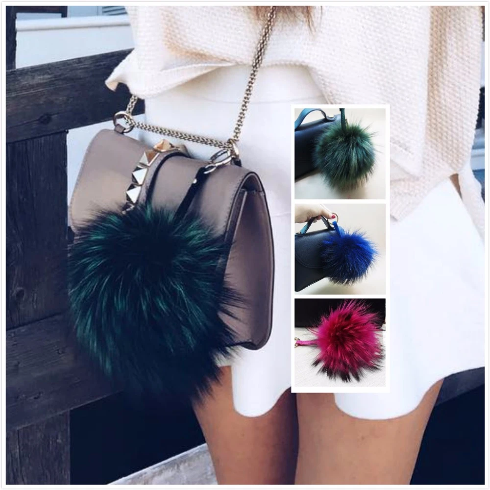 fluffy pom pom bag