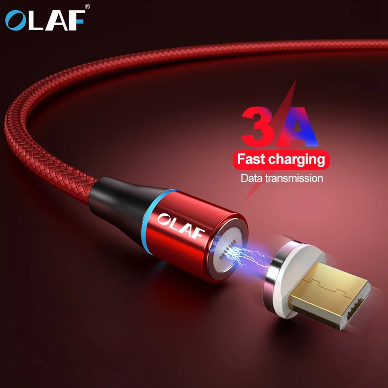

OLAF Magnetic Cable For iPhone USB Type C Micro USB Cable 8 pin Fast Charging Adapter Plug Micro-usb Type-C Magnet Charger Cord