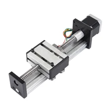 Hot Ball Screw Linear Cnc Slide Stroke Aluminum alloy 100Mm Stage Actuator Stepper Motor stroke l1000mm cross slide sliding table sfu1605 ballscrew c7 linear stage actuator nema23 motor base heavy load