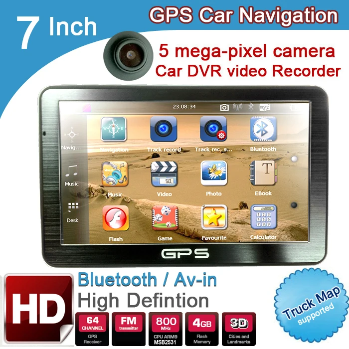 

7 inch HD GPS Navigation Car DVR / Bluetooth/ AV-in 2016 Maps Russia/Belarus/Kazakhstan Europe/USA Canada Vehicle/ TRUCK Navi