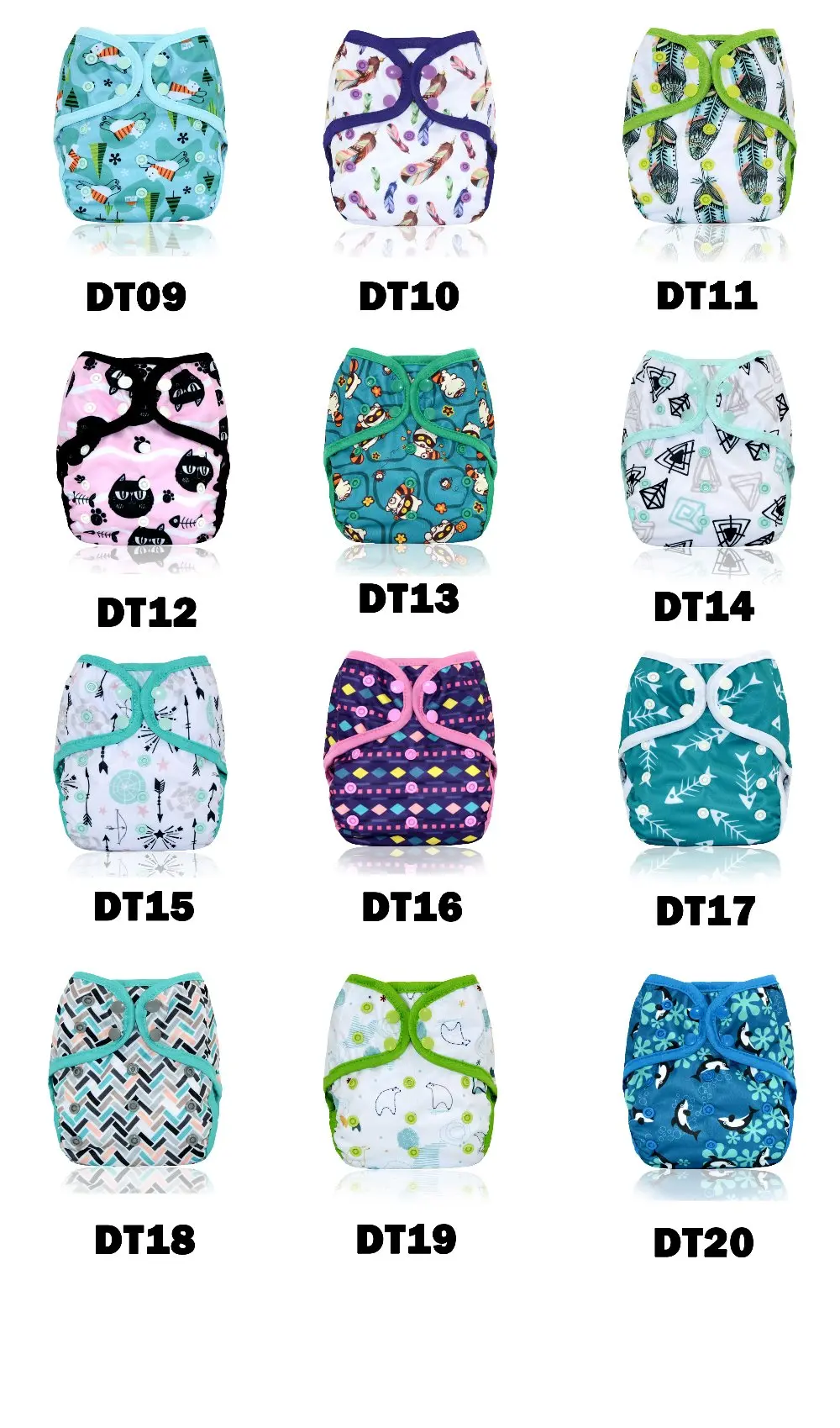 New Prints Happy Flute NEW OS baby cloth diaper cover ,waterproof breathable S M& L adjustable,fit 5-15kg baby