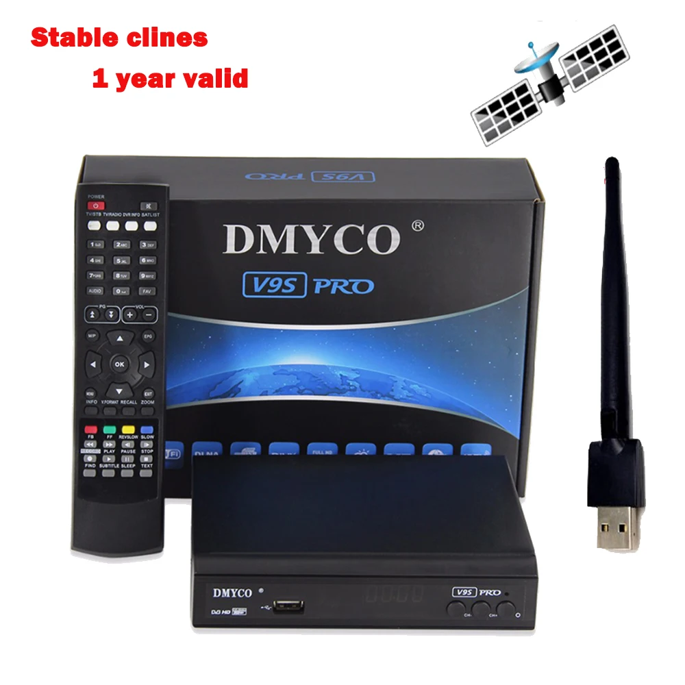 

2019 Latest Satelliter Receiver V9S PRO Receptor DVB-S2 IP TV Box Full HD 1080P USB WIFI with 1 Year Europe 7 Cable Server Spain