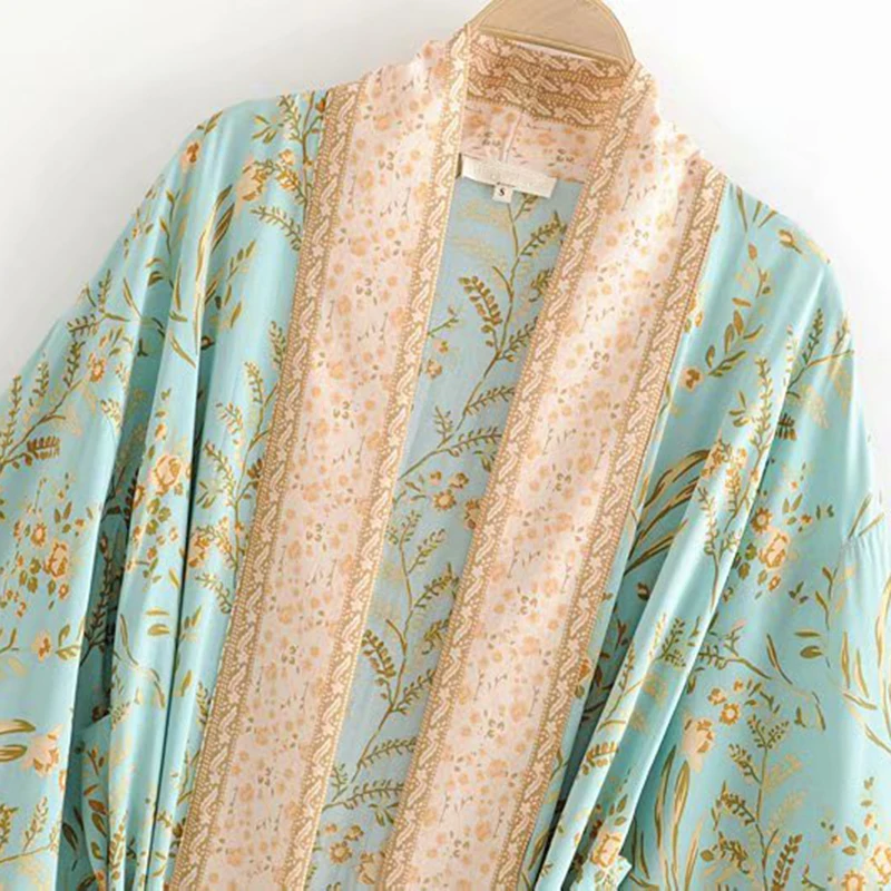 Boho Chic Summer Vintage Floral Print Kimono Women 2019 Fashion Cardigan With Sashes Beach Blouses Shirts Blusas Mujer Boho Chic Summer Vintage Floral Print Kimono Women 2019 Fashion Cardigan With Sashes Beach Blouses Shirts Blusas Mujer
