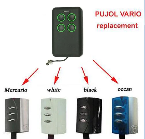 

1pcs PUJOL VARIO OCEAN, WHITE, BLACK, MERCURIO compatible garege door opener remote control