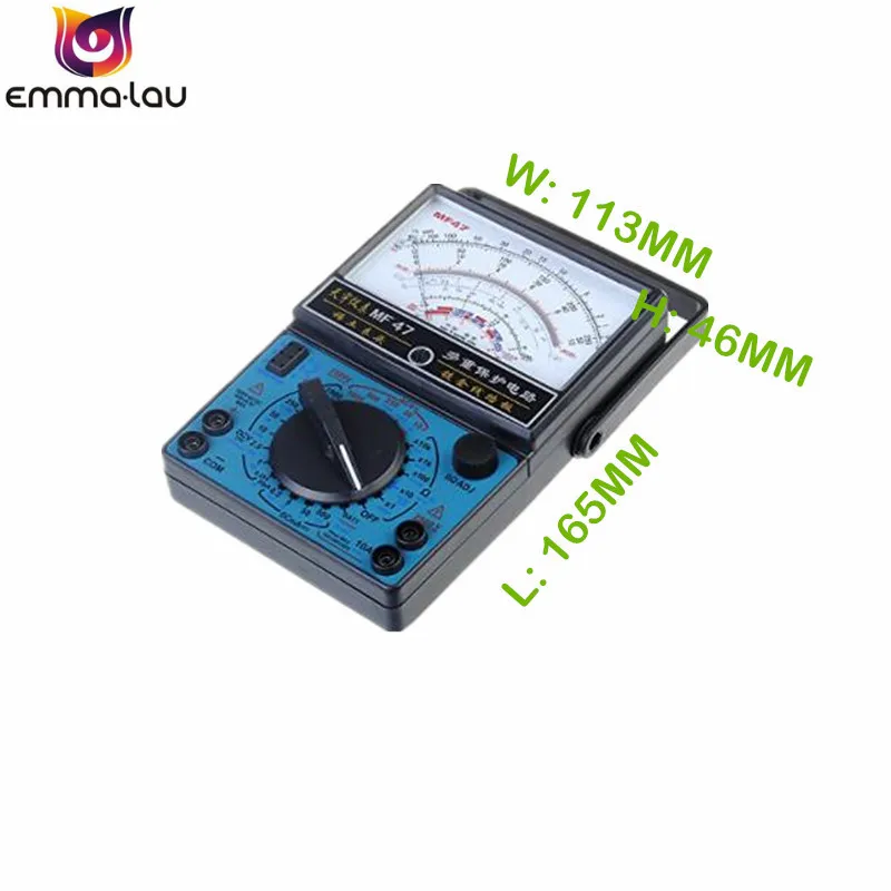 MF47 Analog Multimeter Voltmeter Ammeter Ohmmeter BatteryTester F2X7