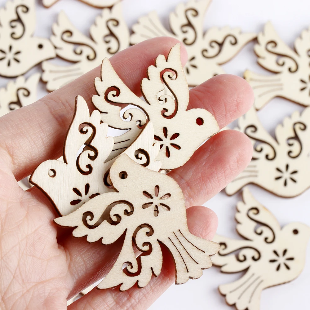 Fashion Unfinished Peace Pigeon Wooden Pieces Scrapbooking Natur