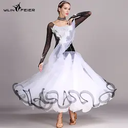 Новый бальных танцев конкурс платье Танцы бальное платье, для вальса платья Стандартный Танцы платье женские бальные платья S7017