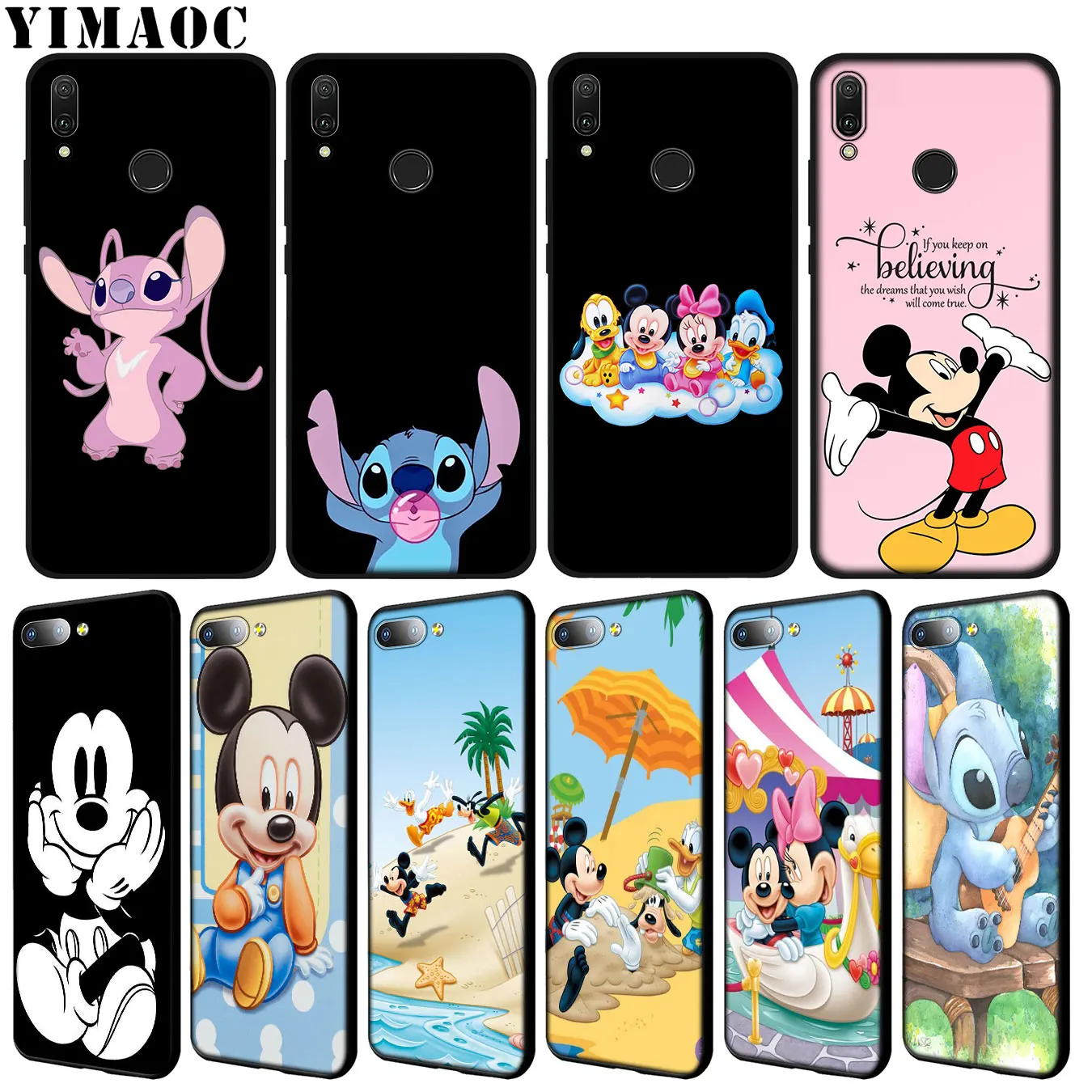 

YIMAOC mickey minnie mouse Lilo Stitch Soft Case for Huawei Y9 Y7 Y6 Prime 2019 Honor 20 8C 8X 8 9 9X 10 Lite 7C 7X 7A Pro