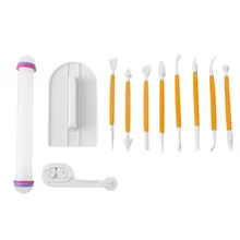 11 шт. ножи для мастики инструменты универсальные инструменты для украшения торта пластиковые формы для печенья поворотный инструмент для сахарных украшений тортов набор кухонных принадлежностей