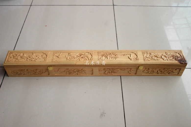 

Dongyang wood carving camphorwood box wood box and box jewelry box packing box 15*100 collection of painting and calligraphy