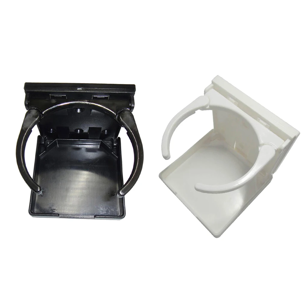 

2 Pieces Adjustable Drink Cap Holder 100 x 96mm Rack Shelf for RV Boat Car Truck Nylon Black White