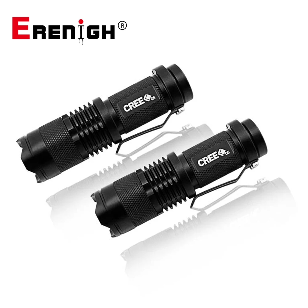 

CREE Q5 Mini Black 2000LM Waterproof LED Flashlight 3 Modes Zoomable LED Torch penlight Free Shipping