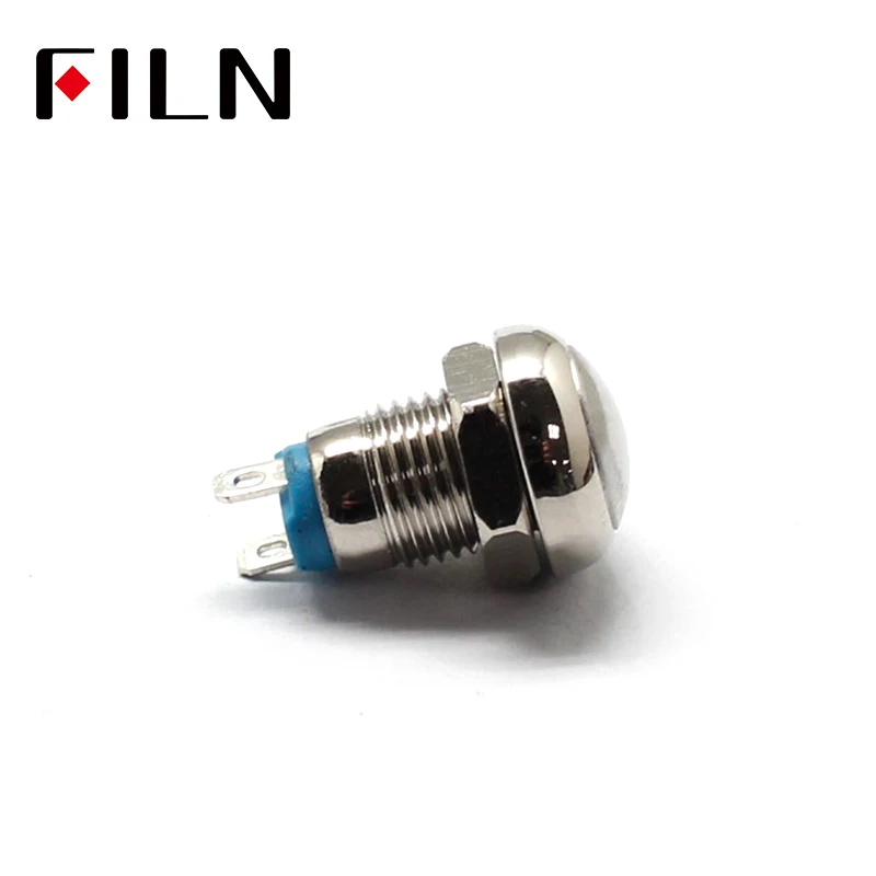 8mm Domed Ball head Thread Multicolor 2 Pins Momentary Push Button Switch (2)