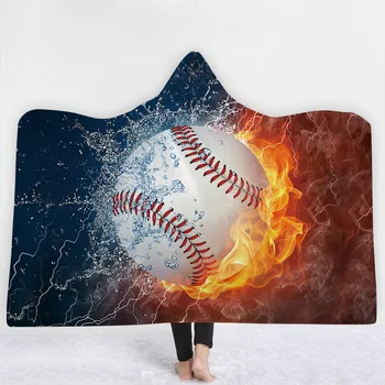 

Explosive hat blanket household Children gifts thickened blanket cloaks Flame football basketball baseball rugby style Keep warm