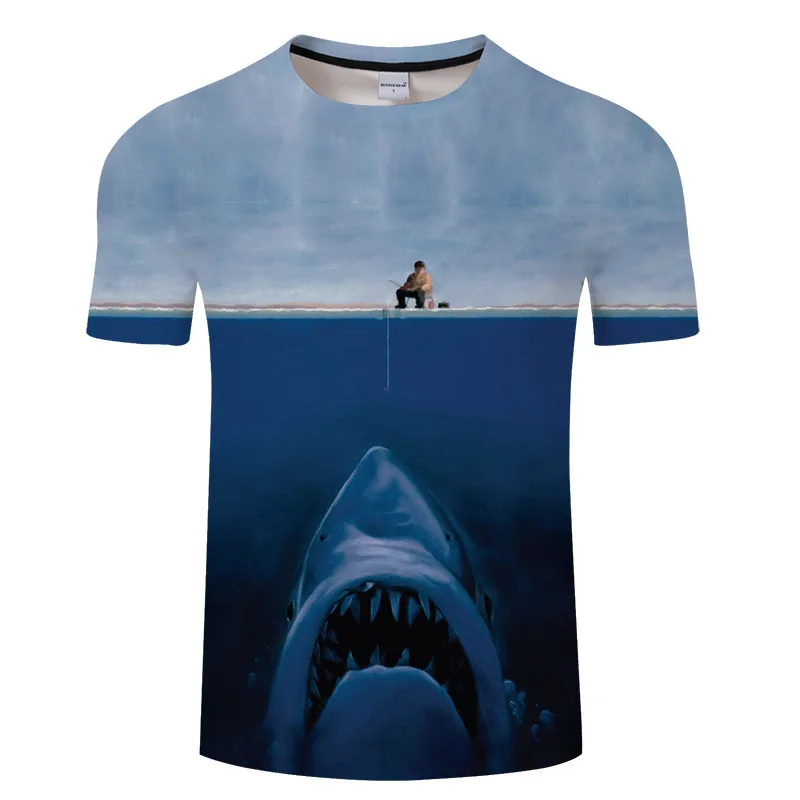 

Men and women, three small fish for shark pattern short-sleeve printed men t shirt 2018 summer 3DT shirt. Asian size s-6xl