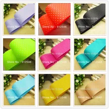 MNYD21 Boda REGALOS producción cinta profundo cinta Grosgrain Rosa puntos blancos estampados Polka DIY hecho a mano ancho 38mm 5 yardas