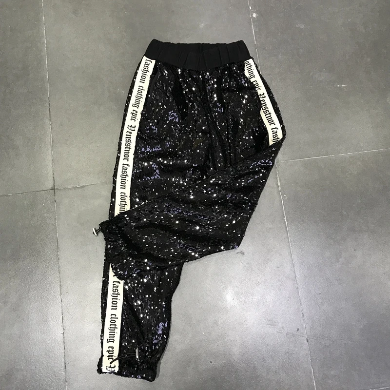SexeMara Loose pants Padded lining casual sequins trousers women free shipping | Женская одежда