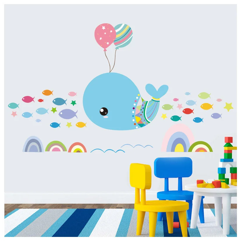 

Cartoon Stickers DIY Kids Ocean Children's Room Bedroom Sticker House Decoration Room Home Decor Wall Decals Kat Von D