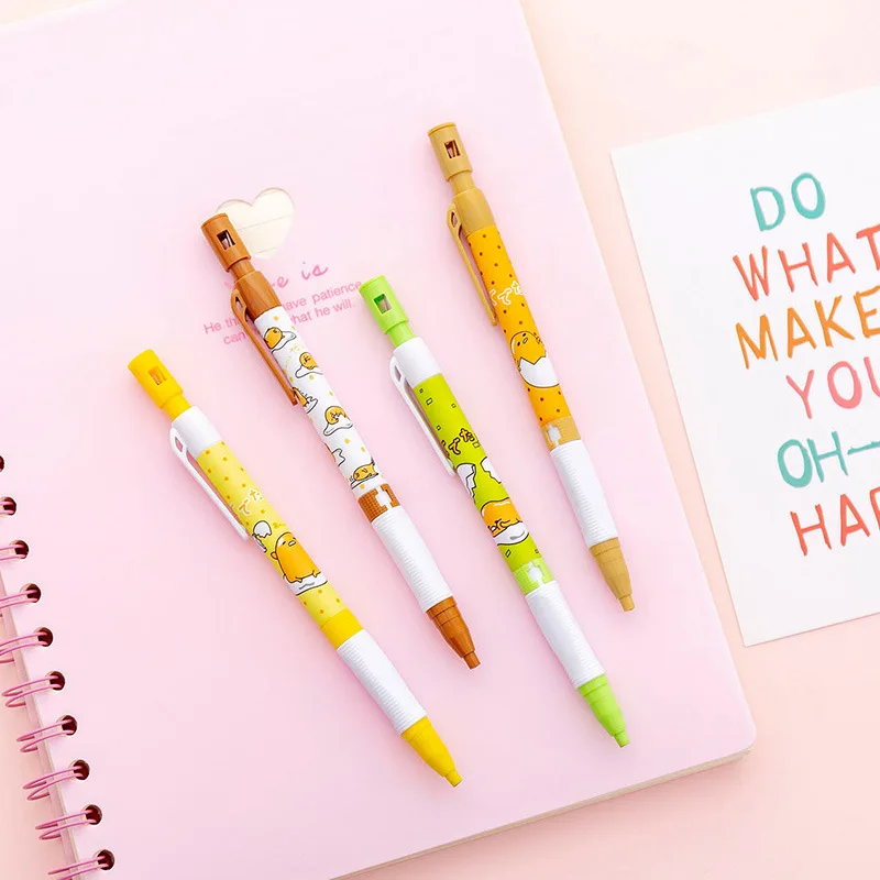 

48 pcs/lot 2.0mm Cartoon Lazy Egg Mechanical Pencil Cute Automatic Pen For Kids gift School Office Supplies