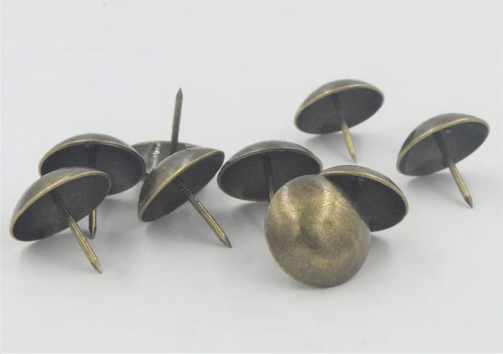 Round Decorative Iron Nails Furniture Studs Sofa Chair Pins,Table Foot Glide Nail,Tack Nail,Antique Bronze Tone,14*13mm,100Pcs