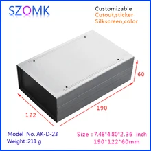 plastic enclosure electrical plastic case (4 pcs) 190*122*60mm instrument project box, electronics abs plastic desk top boxes