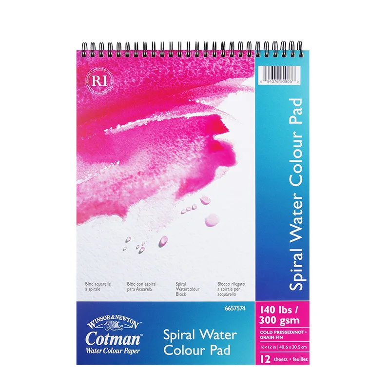 Winsor& Newton Cotman спиральный коврик для акварели 300gsm акварельные бумаги 12 листов