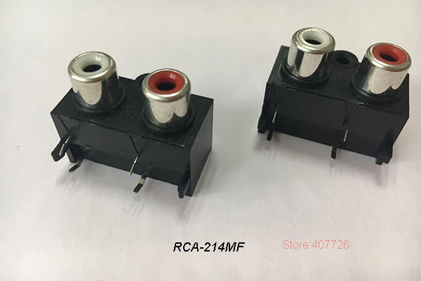 2 шт./упак.) печатного монтажа 1 позиции стерео аудио-видео разъем RCA разъем два отверстия(Ш+ R) RCA-214MF