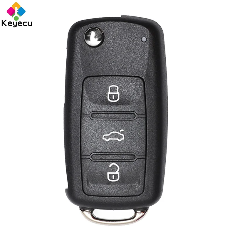 KEYECU Flip Remote Car Key Shell Case 2 3 Buttons Fob for Volkswagen Seat Skoda Citigo Octavia Rabid Roomster Yeti key case car key shell key shell