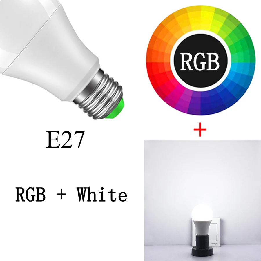 Bluetooth RGB светодиодный светильник RGBW RGBWW E27 B22 15 Вт приложение музыкальное Голосовое управление Умный светильник разноцветный светодиодный ночник домашний декор - Испускаемый цвет: E27 Cold White RGB