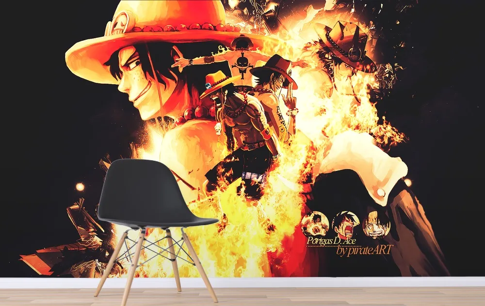 Наклейки 3D One Piece Fire Fist Ace 93 японское аниме настенные наклейки | Строительство и